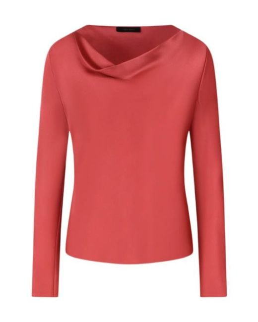 Alberta Ferretti Red Long-Sleeved Blouse
