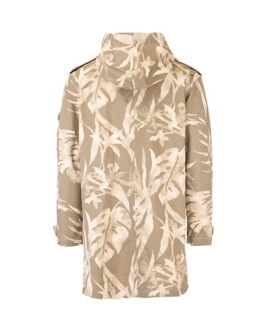 Saint Laurent Natural Graphic Print Parka for men