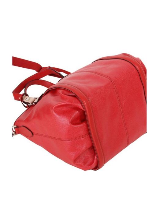 Tod's Red Double Handle And One Shoulder Bag