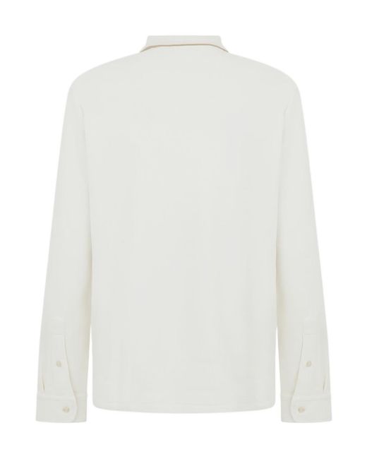 Polo Ralph Lauren White Long Sleeve Logo Polo Shirt for men