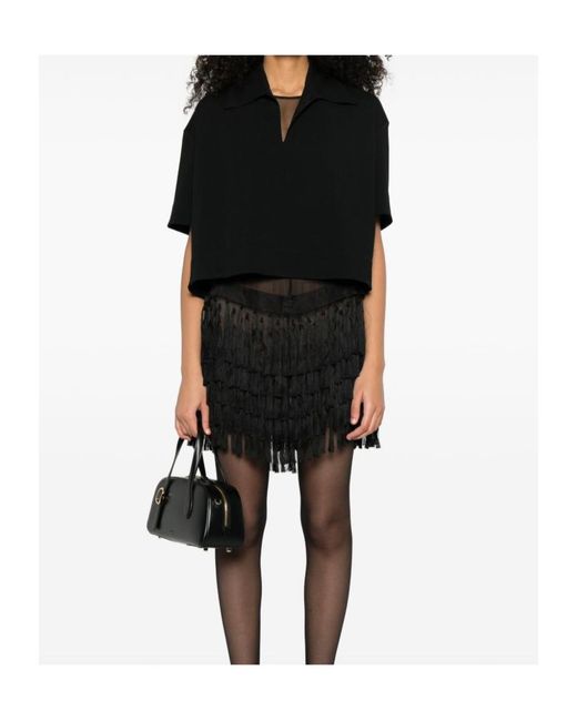 Jil Sander Black Short Sleeve V-Neck T-Shirt