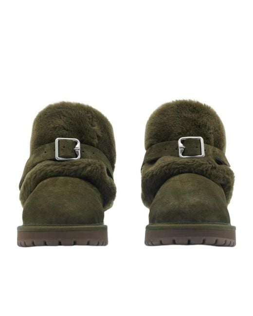 Burberry Green Chubby Buckle-Detailed Boots