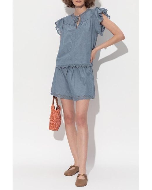 Ulla Johnson Blue Elowen Shorts
