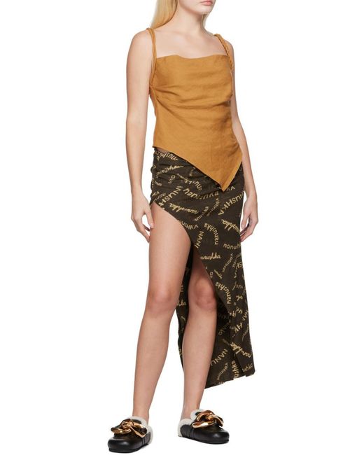 Nanushka Black Bodycon Midi Skirt