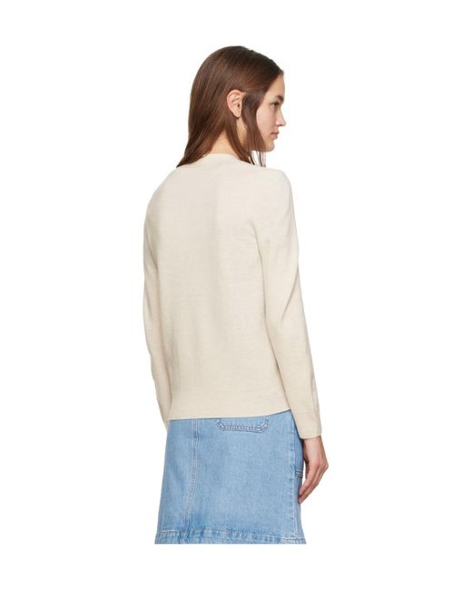 A.P.C. White Louisa Logo-Embroidered Cardigan
