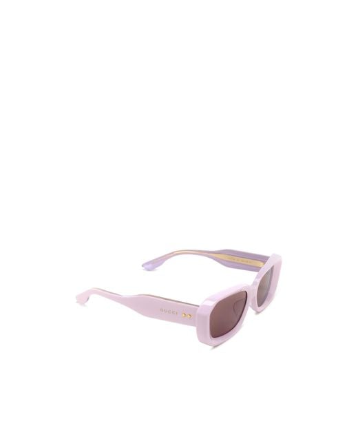 Gucci Pink Eyewear Rectangle Frame Sunglasses