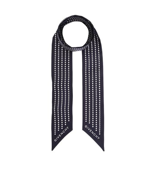 Givenchy Blue Pointed Silk Scarf