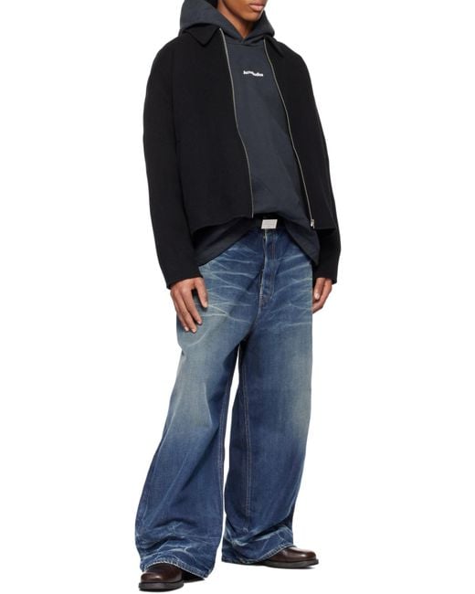 Acne Blue Mid Waist Baggy Jeans for men