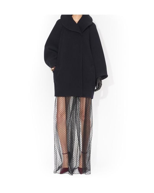 Alaïa Blue Wool Caban Coat
