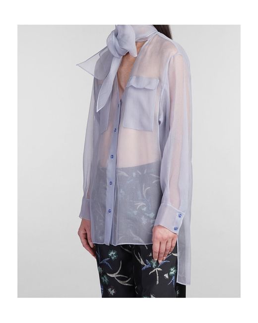 Giorgio Armani Purple Sheer Organza Shirt