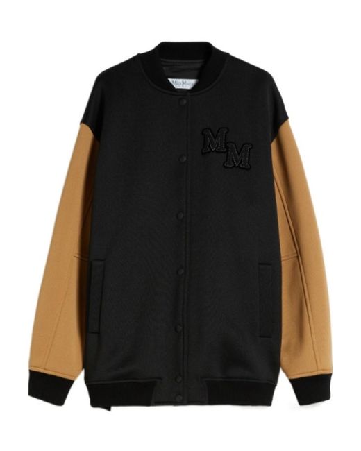 Max Mara Black Plain Jersey Pilot Casual Jacket