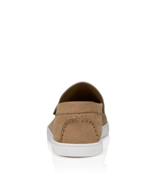 Christian Louboutin Brown Moonboat Embossed-Logo Loafers for men