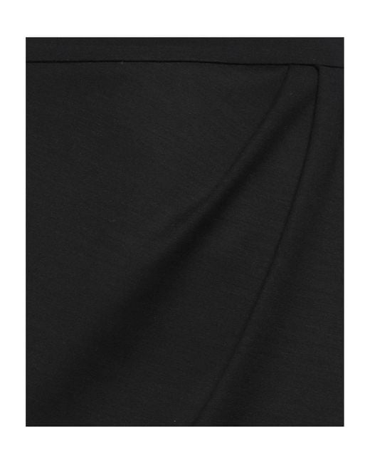 Max Mara Black Solid Color Elastic Waist Midi Skirt