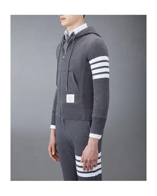 Thom Browne Blue 4-Bar Striped Zipped Jacket for men