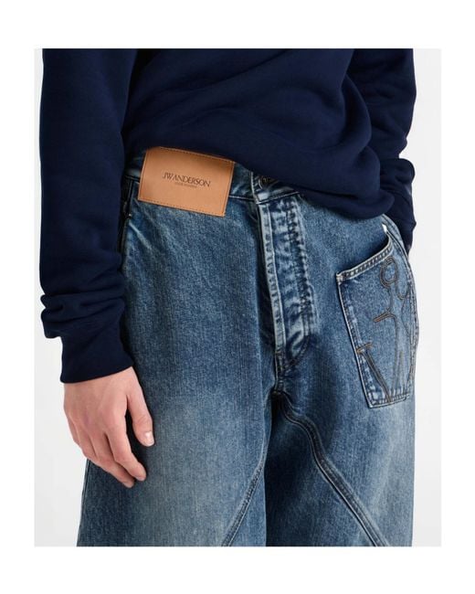 J.W. Anderson Blue Twisted Workwear Jeans for men