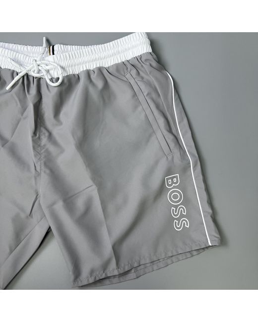 Boss Gray Lace-Up Shorts for men