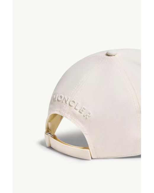 Moncler White Logo Detailed Baseball Cap for men
