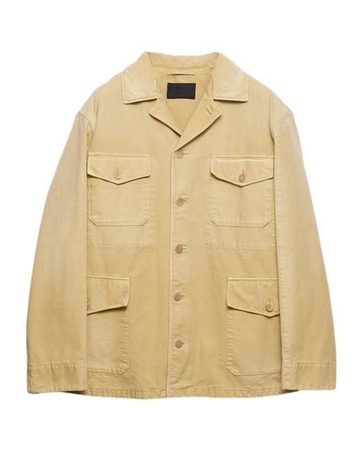 Prada Natural Button-Up Blouson Jacket for men