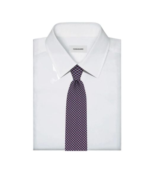 Ferragamo Purple Ferragamo Pegasus Print Tie for men