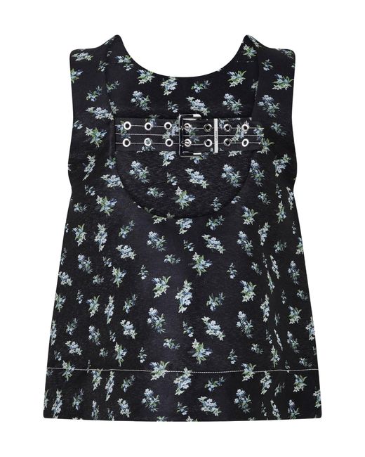 Ganni Black Jacquard Top