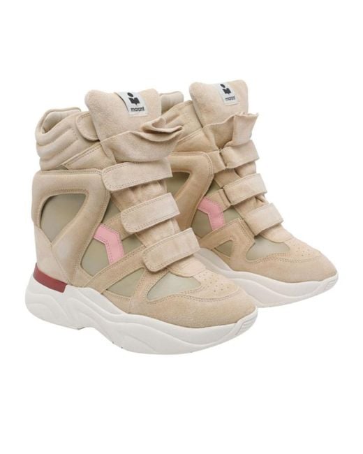 Isabel Marant Natural Balskee High-top Wedge Sneakers