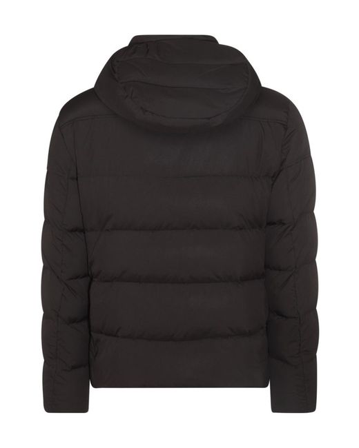 Moorer Black Quilted Zip-Up Down Jacket for men