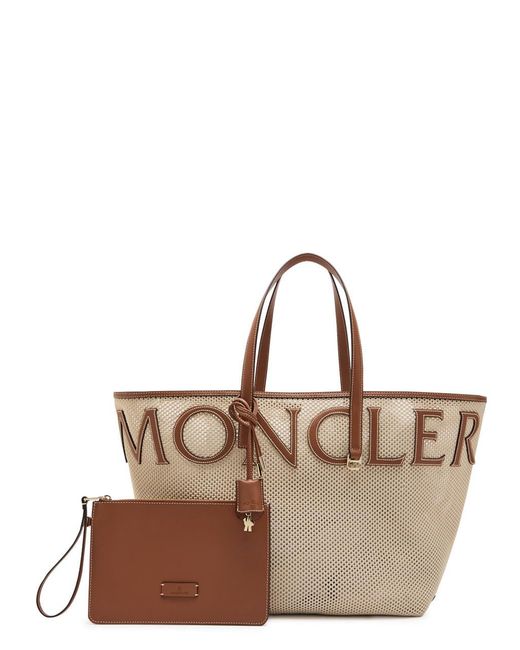 Moncler Natural Woven Leather Tote Bag