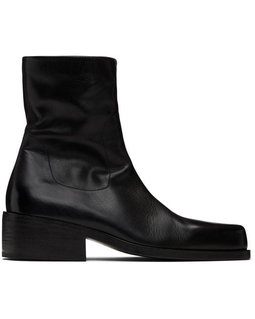 Marsèll Black Marsèll Square Toe Zipped Boots for men