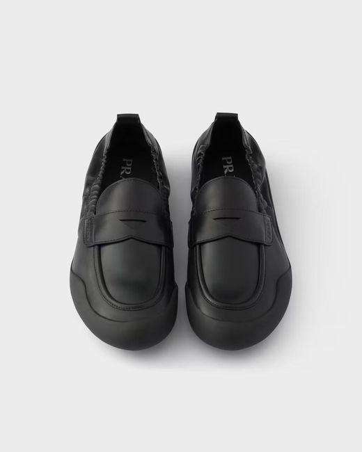 Prada Black Round-Toe Loafers for men