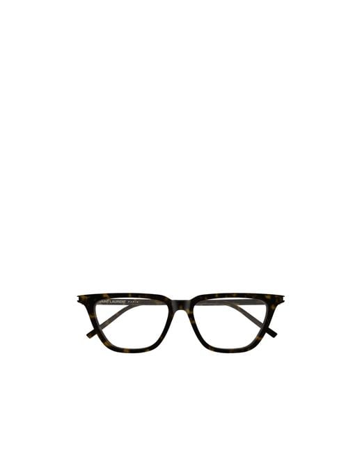 Saint Laurent White Square-Frame Glasses