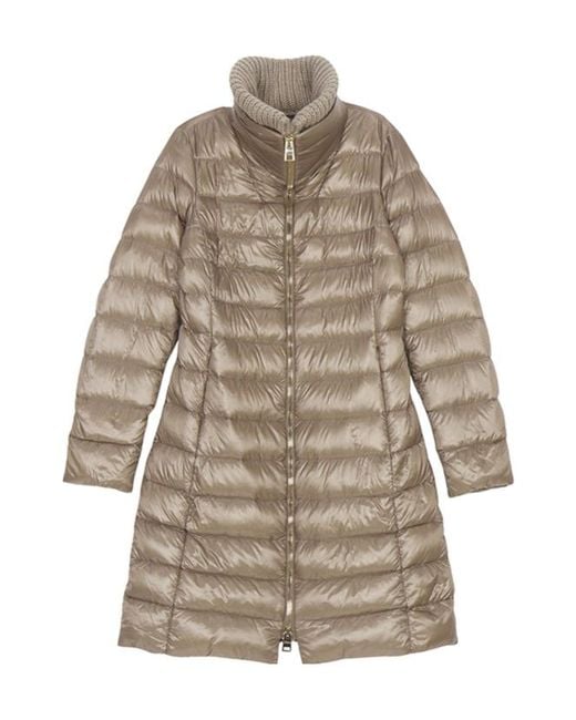 Herno Gray Logo Quilted Down Jacket