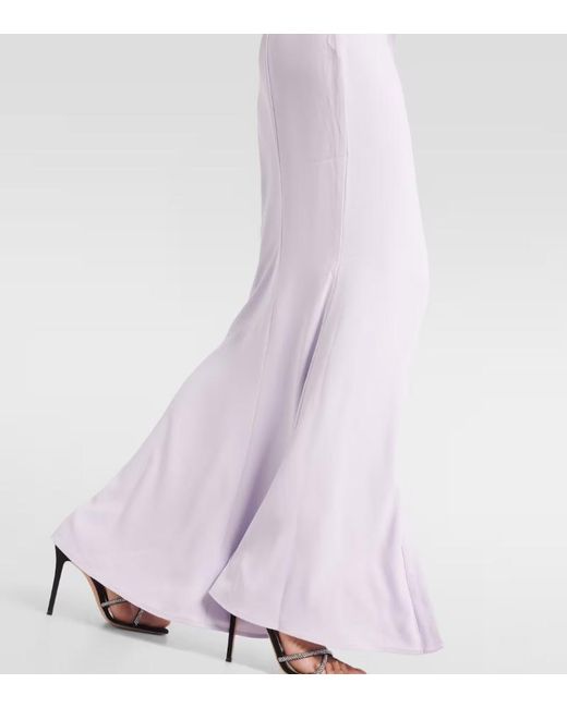 Roland Mouret Purple Embellished Satin Crêpe Gown