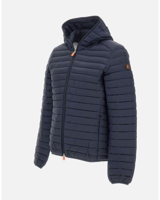 Save The Duck Blue Donald Hooded Down Jacket for men
