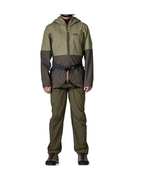 Patagonia Green Two-Toned Hooded Jacket for men