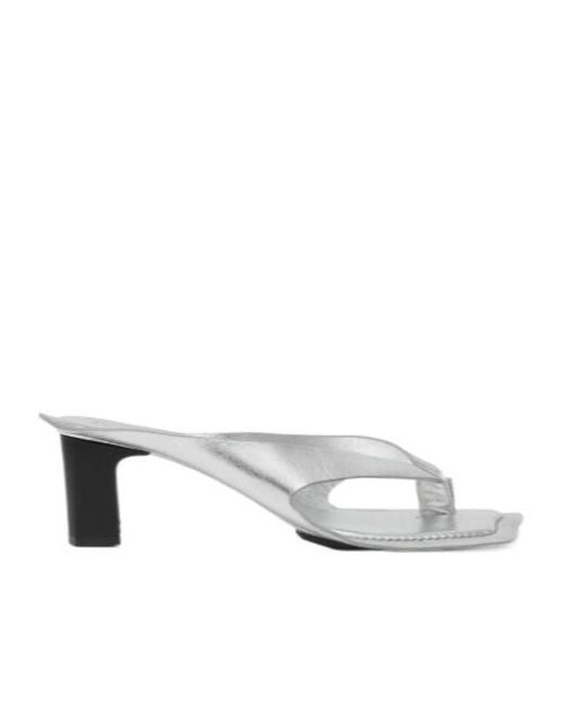 MM6 by Maison Margiela White Anatomic Flip Flop Mules