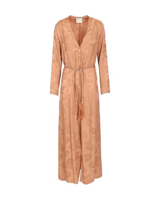Forte_forte Pink Bouquet Jacquard Belted Dress
