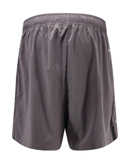 Stone Island Gray Logo Printed Elasticated Waistband Shorts for men