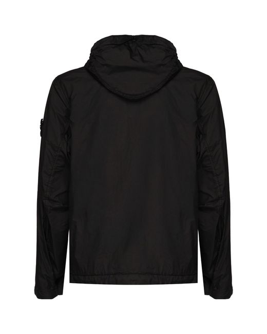 Stone Island Black Compass-Badge Hooded Jacket for men