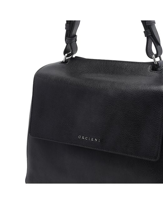 Orciani Black Top-Handle Shoulder Bag