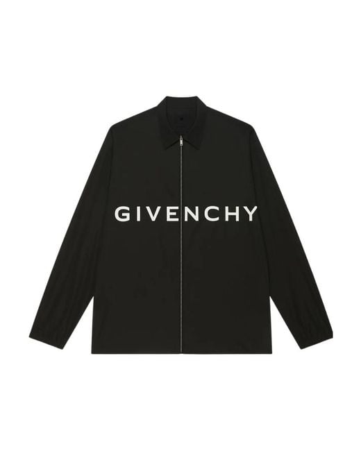 Givenchy Black Archetype Zipped Shirt for men