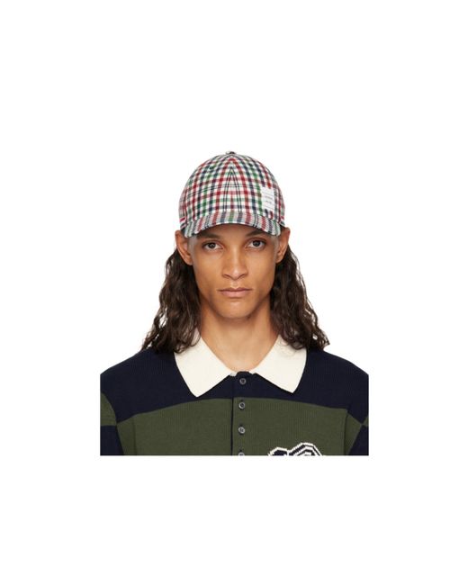 Thom Browne White Checked Cap for men