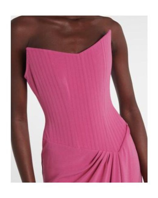 Alex Perry Pink Draped Crêpe Corset Gown