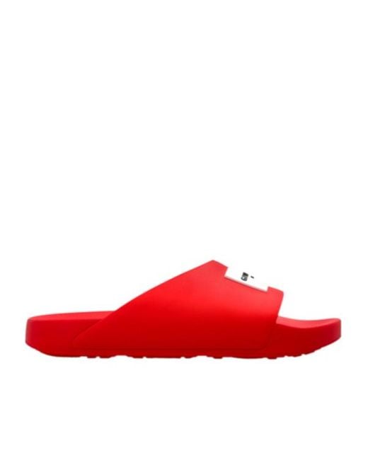 Givenchy Red Paris Label Flat Slides for men