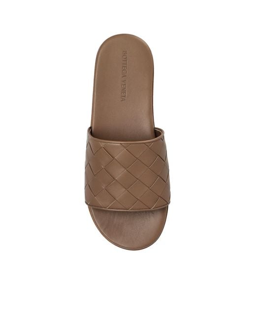 Bottega Veneta Brown Sunday Intrecciato Slip-On Sandals for men