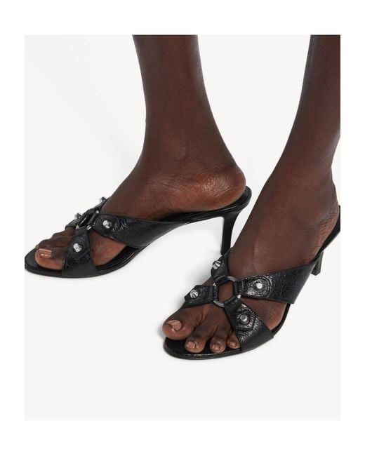Balenciaga Black E 26 Studded Heeled Sandals
