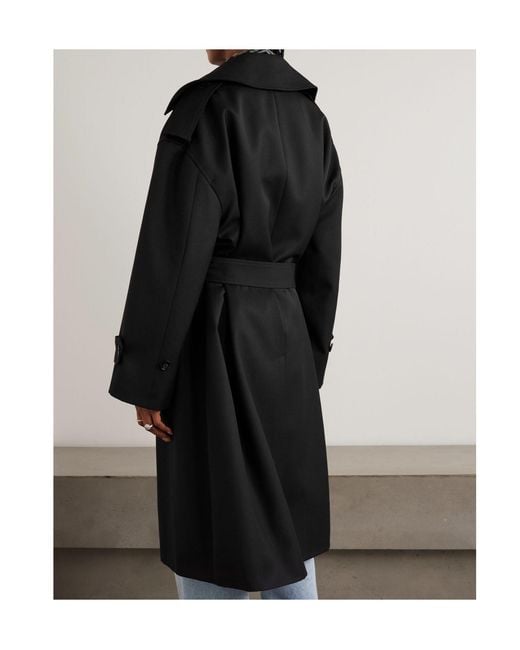 Frankie Shop Black Double-Breasted Trench Coat