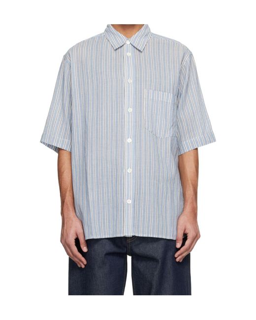 Isabel Marant Blue Labilio Striped Shirt for men
