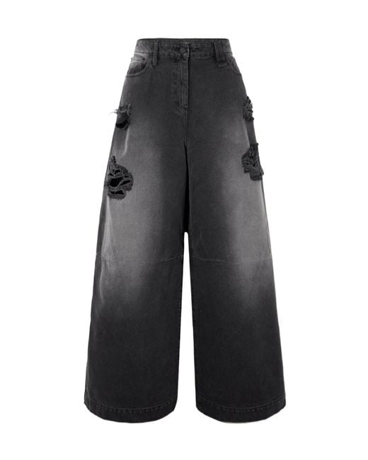 Simone Rocha Black Straight-Leg Jeans
