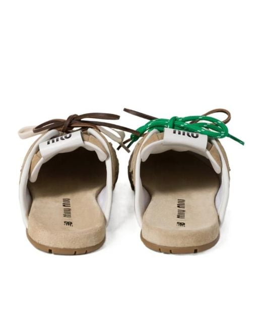 Miu Miu Green X New Balance 530 Sl Lace-Up Mules