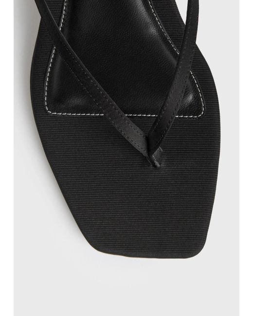 Totême  Black Square-Toe High-Heeled Sandals